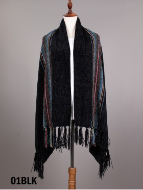 Striped Chenille Shawl